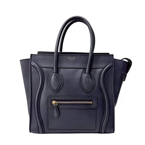 CELINE Micro Luggage Blue Leather Handbag - Picture 1 of 16