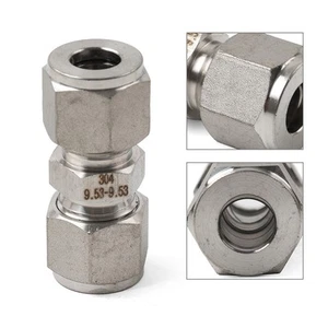 3/8", 9,5 mm, mismo diámetro exterior, manguito de paso recto, conector de tubo - Imagen 1 de 9