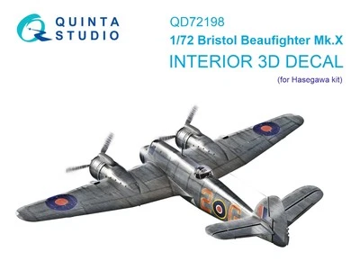 Quinta Studio 1/72 Bristol Beaufighter Mk.X Interno stampato in 3D (Hasegawa) - Immagine 1 di 4