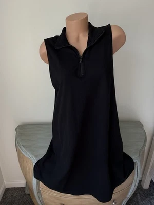 Isaac Mizrahi Live! Vestido polo MP sin mangas negro 1/4 cremallera cuello falso Foto 1 de 4