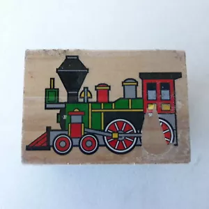 Wood Mounted Train Locomotive Rubber Stamp 3.5x5cm - Picture 1 of 4