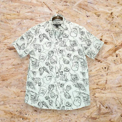Just Attitude Men's Shirt Skull & Roses Allover Print Polyester XL Short Sleeve - Image 1 of 4