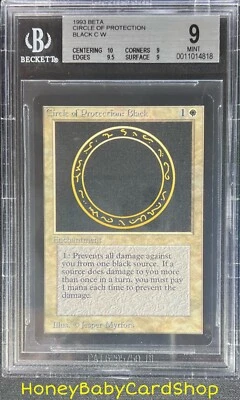 MTG Limited Edition Beta 1993 Circle of Protection: Black BGS 9.0Q++ (Quad++) - Image 1 of 4
