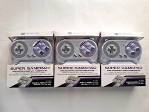 LOT x 3 MY ARCADE Super Gamepad Wireless Turbo Controller for NES & SNES Classic - Picture 1 of 8