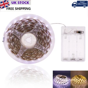 5V Battery Powered LED Strip Lights Flexible Tape Self Adhesive Band Lighting - Picture 1 of 11