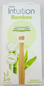 GENUINE SCHICK WOMEN’S INTUITION BAMBOO HYBRID RAZOR KIT (NEW IN BOX) - Picture 1 of 3
