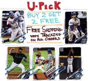2021 Topps Series 1 Baseball, Base Set 1-199, RC, Buy 2 Get 2 FREE, Ships FREE - Picture 1 of 232
