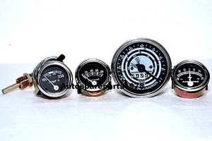 ford tractor 8N 9N 2N Tachometer Temp Oil Amp Gauge Chrome bezels - Picture 1 of 3
