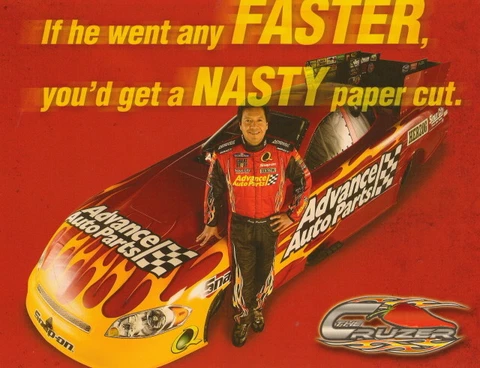 2008 Cruz Pedregon Advance Auto Parts Chevy Impala Funny Car NHRA postcard Cover