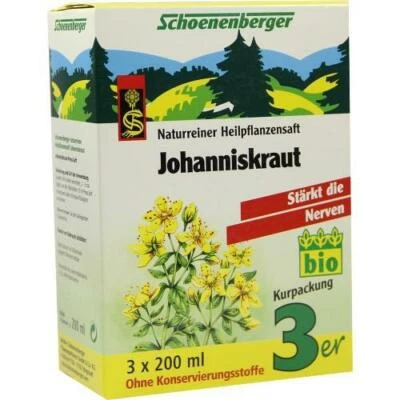 SALUS PHARMA GMBH JOHANNISKRAUT SAFT Schoenenberger Heilpfl.Säfte 3X200 ml PZN 699879