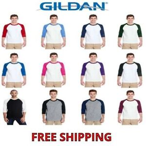 Gildan Heavy Cotton Three-Quarter Raglan Sleeve Baseball T-Shirt - 5700 XS-3XL