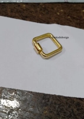 Beautiful Designer Square Silver Carabiner Clasp Lock,Handmade Lock Jewelry,Gift - Image 1 of 2