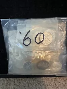 1960 Silver Proof Roosevelt Dime Roll 50 Coins 90% SILVER Cello Wrapped - Picture 1 of 1