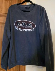 BUM B.U.M. Equipment Crewneck Sweatshirt Size XL 90’s Vintage Gray Logo Free Shp - Picture 1 of 8