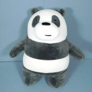 Miniso We Bare Bears Plush 9.5" PANDA Gray White Stuffed Stand Cartoon Network - Picture 1 of 14