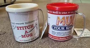 Taza 2 Stitch A Crafters Pride Contado Cruz 14 unidades Vinilo Tejido Snap Taza EE. UU. - Imagen 1 de 8