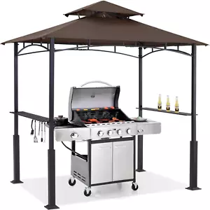 8'X 5' Grill Gazebo Canopy - Outdoor BBQ Gazebo Shelter with LED Light, Patio Ca - Picture 1 of 8