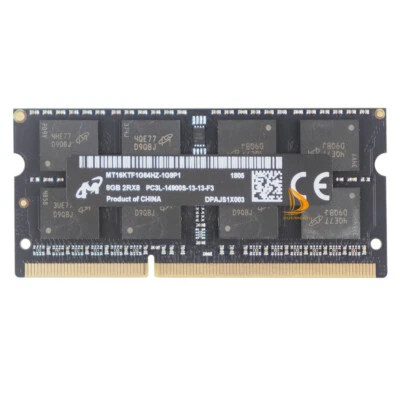 Micron Laptop RAM 8GB 2RX8 DDR3L 1866MHz PC3L-14900S 204PIN SODIMM Memory RAM， - Image 1 of 2