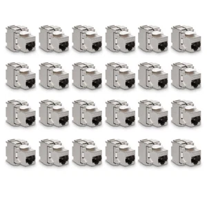 24x Connettore cavo di rete CAT6 A moduli Keystone RJ45 accoppiatore Ethernet - Bild 1 von 7