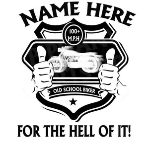 Biker T-Shirt Motorbike T-Shirt Personalised Add Your Name Cafe Racer Ton Up Boy - Picture 1 of 5