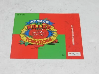 Attack of the Killer Tomatoes Nintendo NES Instruction Manual Booklet ONLY - Image 1 of 2