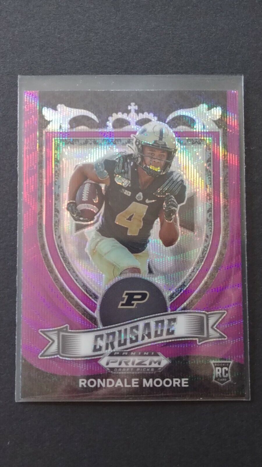 2021 Prizm Draft Picks RONDALE MOORE RC Crusade Purple Wave SP 171 ROOKIE PURDUE