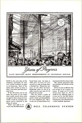 PRINT AD 1935 Bell Telephone System Years of Progress NYC in 1890 6.75 x 10 - Image 1 of 3