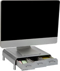 Pc, Laptop, Imac Monitor Stand And Desk Organizer, Silver