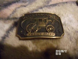 Wells Fargo & Co Stage Coach Bank Messing Gürtelschnalle Vintage 1973 207 - Bild 1 von 2