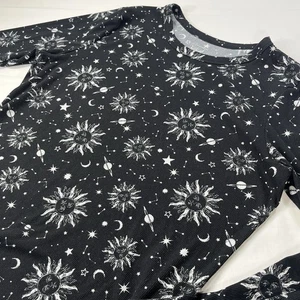 Top No Boundaries NOBO Junior XXXL (21) Negro Sol Estrellas Planetas Manga Larga - Imagen 1 de 12