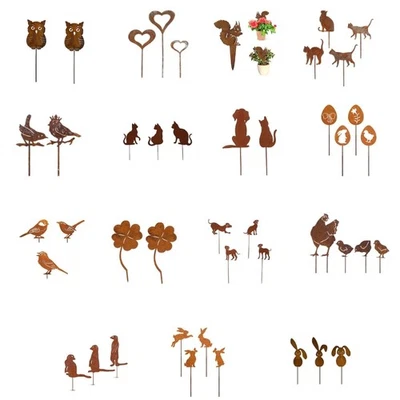 Decorative Garden Stakes Set Metal Garden Ornaments Waterproof Decorations - image 1 of 4