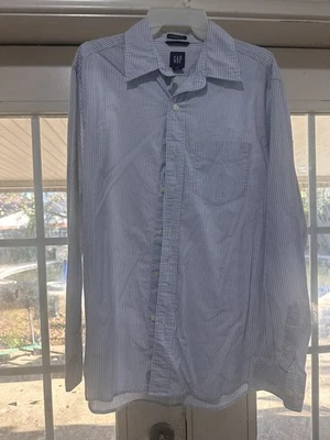 Gap Shirt Standard Fit Size M Shirt  Blue White Stripe - Image 1 of 3