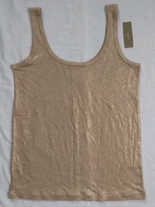 NWT J.Crew Gold Beige 100% Linen Tank Top Casual Holiday Preppy Women's Size XXS - Picture 1 of 9