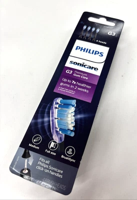 4 Pack Philips Sonicare G3 Premium Gum Care Replacement Toothbrush Heads Black - Image 1 of 3