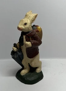 Vintage 1987 Folk Art “Easter Bunny” Easter Decor Signed Talton 6” - Picture 1 of 17