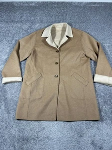 Vintage Escada Camel Hair Overcoat Womens 40 Fr Brown Wool Reversible - Picture 1 of 9