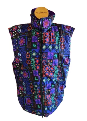 Chaleco de esquí Edelweiss vintage para mujer mediano púrpura funky colorido nórdico años 90 Foto 1 de 4