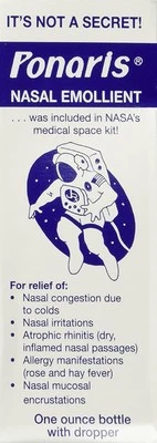 Gotas emolientes nasales Ponaris irritación nasal y congestión alivio rápido 1 onza Foto 1 de 4