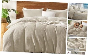 Waffle Wave Duvet Cover Set Twin Size,Soft Breathable 2pcs Comforter Cover - Picture 1 of 7