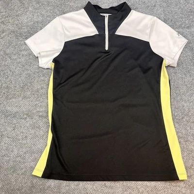 Camisa de golf IZOD para mujer COOL FX BASIX TENIS BLANCO mediana con ribete negro Foto 1 de 4