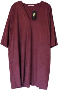 Bryn Walker Neu mit Etikett Stretch-Wildlederimitat V-Ausschnitt BINGLEY Tunika Kleid GR XL Port - Bild 1 von 7