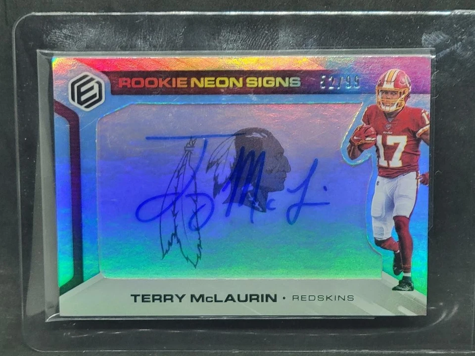 2019 Panini Elements #RNS-TM - Rookie Neon Signs Auto SP/99 - Terry McLaurin RC - Image 1 of 1