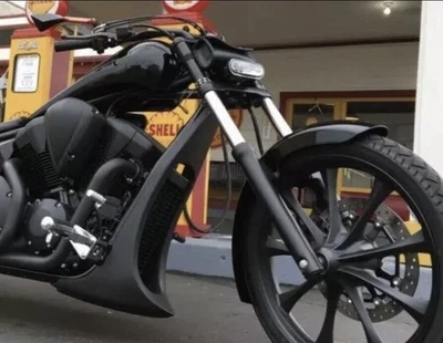 Custom Raked chin Spoiler Radiator cover Fits Honda Fury All years Fiber - Image 1 of 4