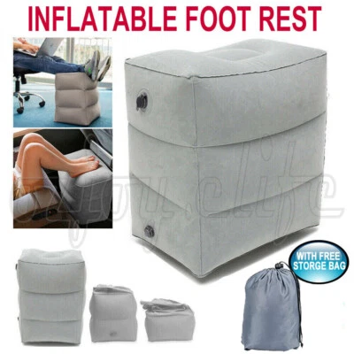Inflatable Foot Rest Travel Air Pillow Cushion Office Home Leg Footrest Relax AU - image 1 of 4