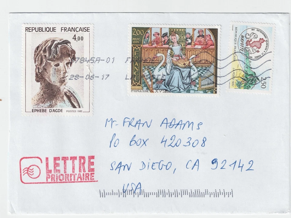 Francia Arte Famoso Pintura Louvre Serie Sellos en Portada 1982 B-2 Foto 1 de 1