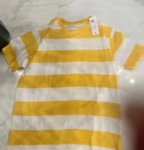 Wonder Nation Boys Short Sleeve Striped Tee - Yellow/White - L(10-12)Husky - NWT - Picture 1 of 4