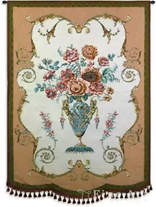 Aubusson Ornamental Wall Tapestry - Floral Design, W53" x H72" - Picture 1 of 1