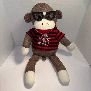Dan Dee Collectors Choice Sock Monkey Plush - Talk Nerdy To Me - 21" - Photo 1 sur 7
