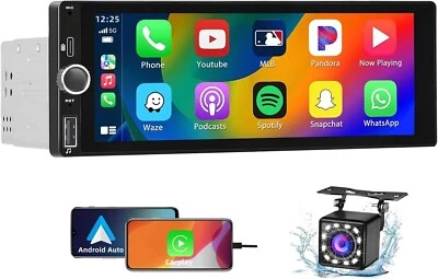 Radio FM Coche Carplay Android Auto Pantalla 1 DIN Táctil 6.86 Pulgadas y Cámara - Imagen 1 de 4