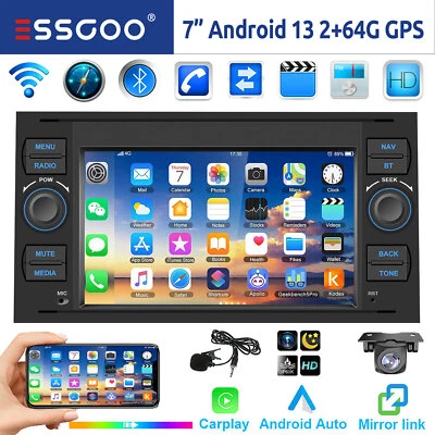 2+64GB Android 14 Autoradio Carplay Navi KAM Für Ford Focus Kuga C S Max Transit - Bild 1 von 4
